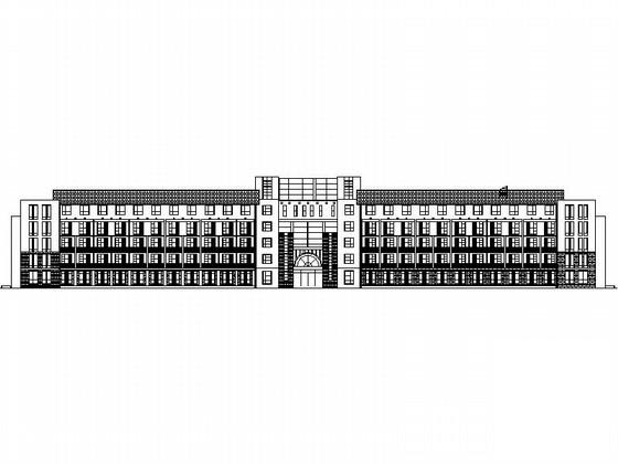 5层中式风格敬老院建筑扩初图纸 - 1