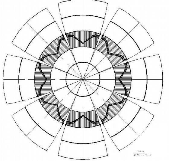 120米直径球壳煤棚网架结构CAD施工图纸(平面布置) - 2