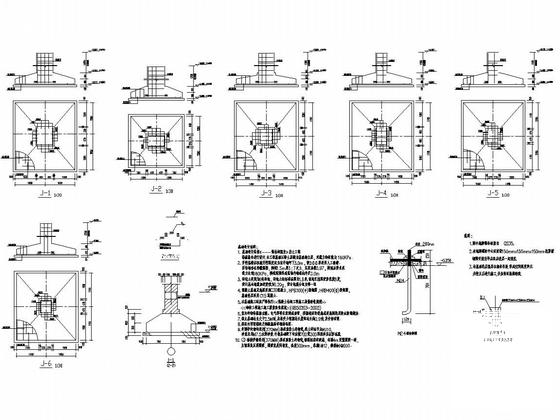 25米双跨门式刚架温室结构CAD施工图纸（局部错层）(基础平面图) - 4