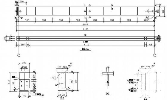 钢结构车间结构CAD施工图纸（24米跨带吊车、女儿墙）(平面布置图) - 3