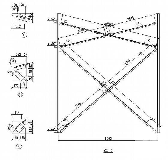 钢结构车间结构CAD施工图纸（24米跨带吊车、女儿墙）(平面布置图) - 4