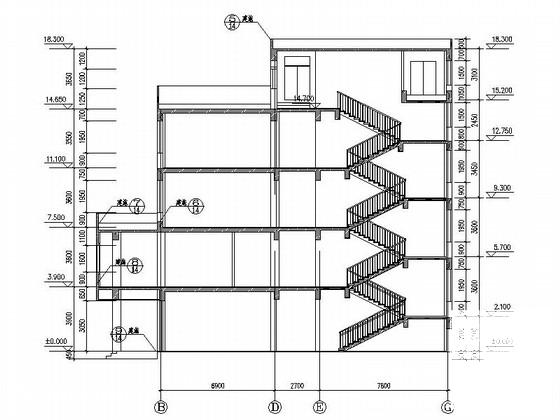4层小学教学楼建筑扩初CAD图纸 - 2