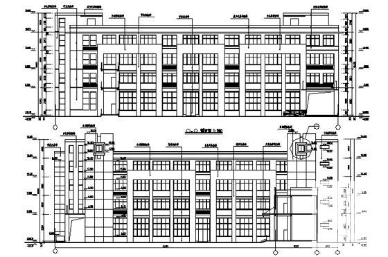 4层电视大学、广播专业学校新区3号4号实训楼建筑施工CAD图纸 - 4