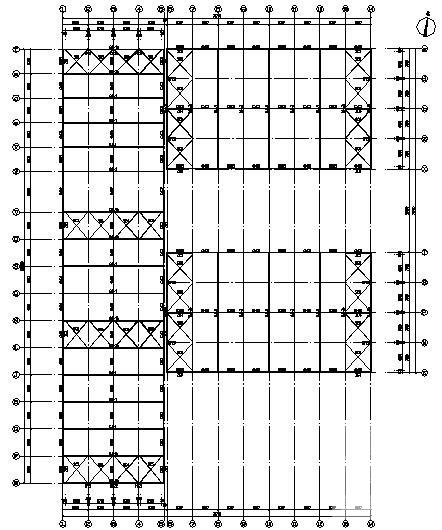 25米跨门式刚架加工车间钢结构CAD施工图纸(甲级院)(平面布置图) - 1