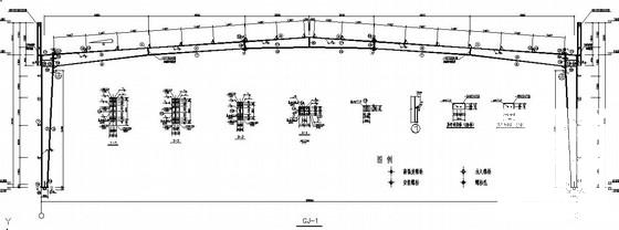 25米跨门式刚架加工车间钢结构CAD施工图纸(甲级院)(平面布置图) - 2