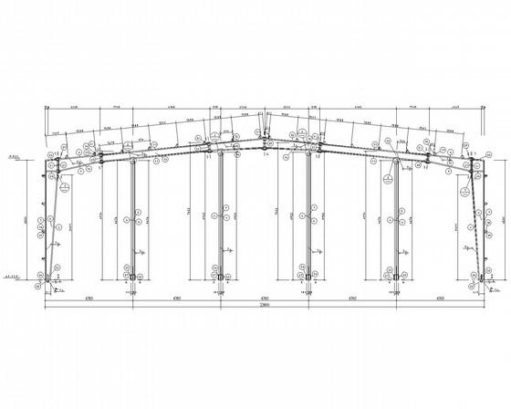 24米跨门式刚架厂房结构CAD施工图纸(建施)(平面布置图) - 1