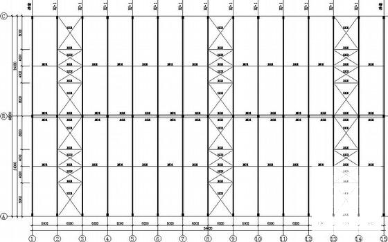 2×24米圆拱形桁架厂房建筑结构CAD施工图纸(基础平面图) - 3