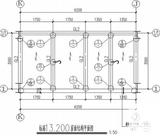 局部3层三联跨门式刚架厂房结构CAD施工图纸（独立基础） - 3