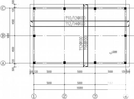 半地下室1层框架消防泵房结构CAD施工图纸（7度抗震） - 1