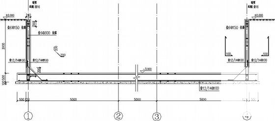 半地下室1层框架消防泵房结构CAD施工图纸（7度抗震） - 3