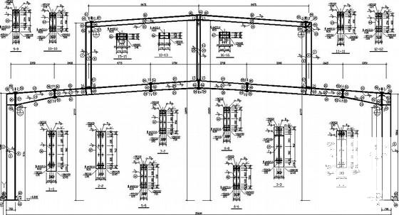 30米跨带气楼门式刚架厂房结构CAD施工图纸（独立基础）(平面布置图) - 1