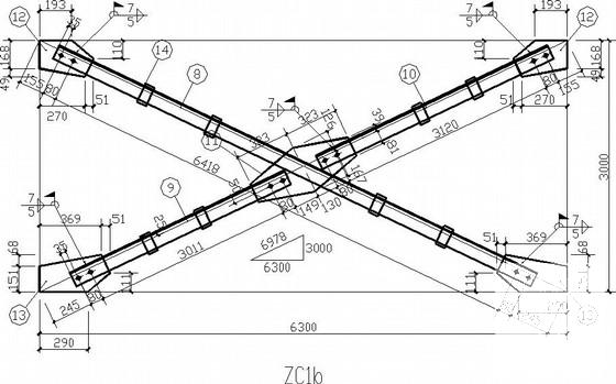 30米跨带气楼门式刚架厂房结构CAD施工图纸（独立基础）(平面布置图) - 4