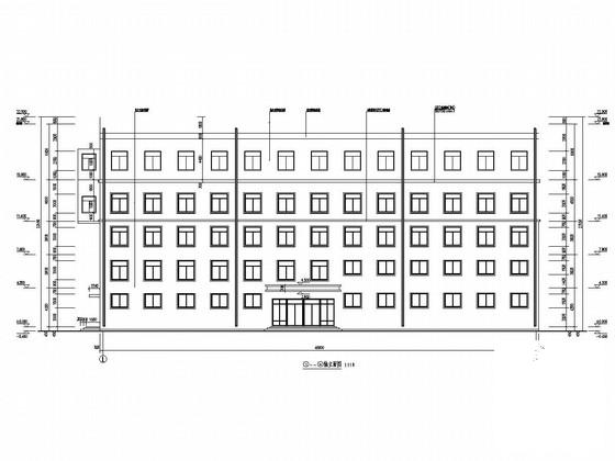 4层框架结构综合楼加建1层门刚结构加层结构CAD施工图纸（建筑图纸） - 1