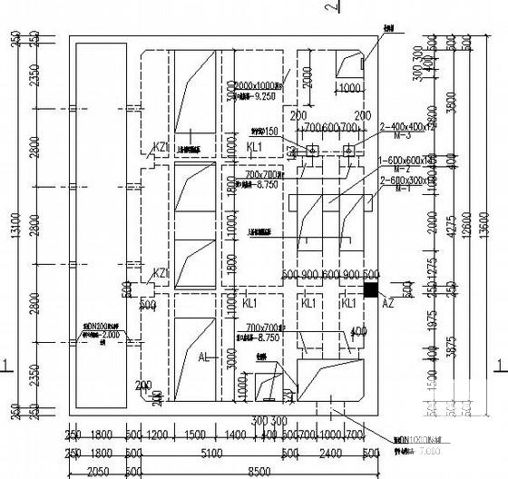 污水处理站结构CAD施工图纸(沉井式) - 1
