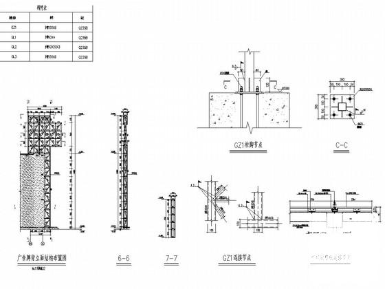 桁架结构KFC（肯德基）广告牌钢结构CAD施工图纸 - 2