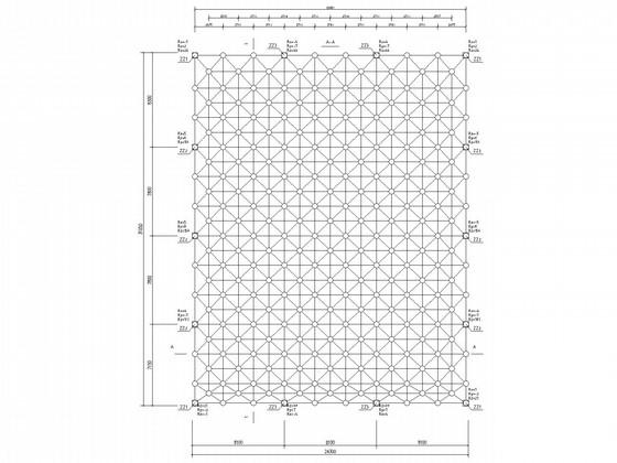 老年活动中心游泳池双层网架结构CAD施工图纸（7度抗震） - 1