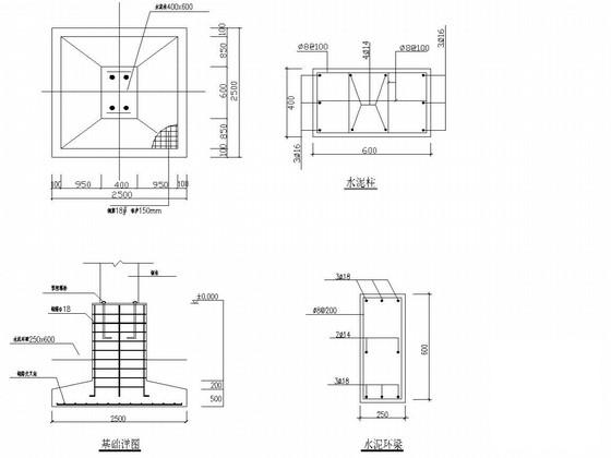 单层单山单跨门式刚架火电厂结构CAD施工图纸（30米跨）(柱下独立基础) - 2