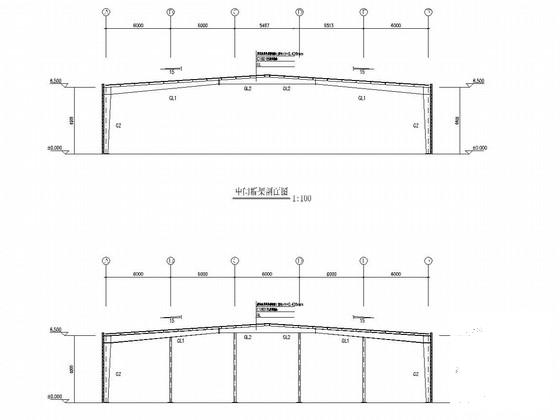 单层单山单跨门式刚架火电厂结构CAD施工图纸（30米跨）(柱下独立基础) - 4
