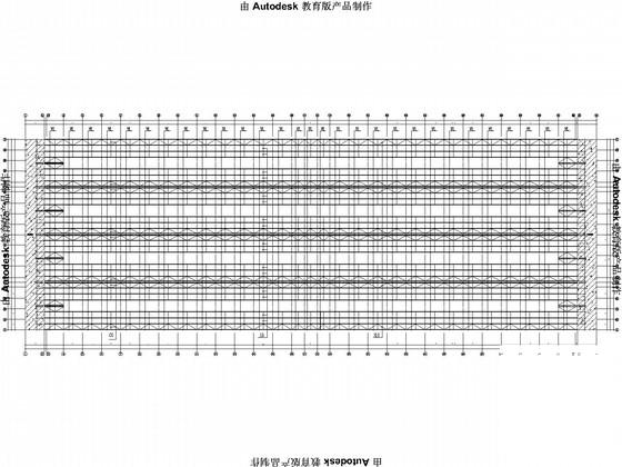 15米四连跨单层排架厂房结构CAD施工图纸(带吊车含建施) - 2