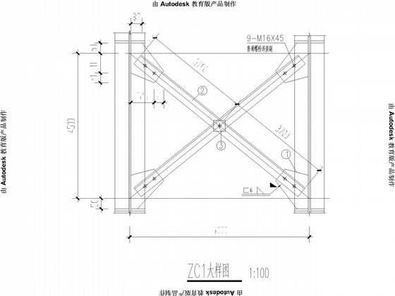 15米四连跨单层排架厂房结构CAD施工图纸(带吊车含建施) - 5