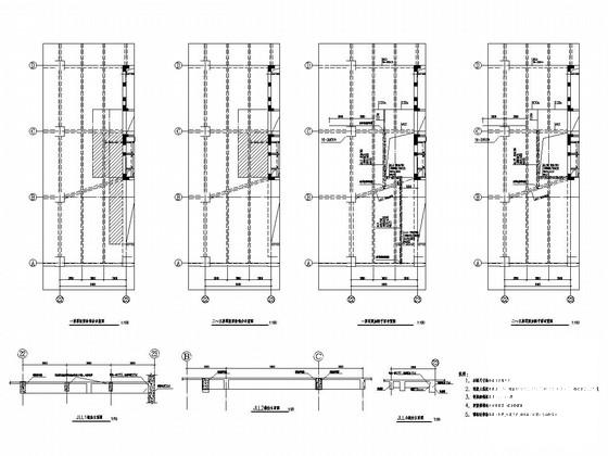 地上3层框架结构购物中心改造加固结构CAD施工图纸 - 2