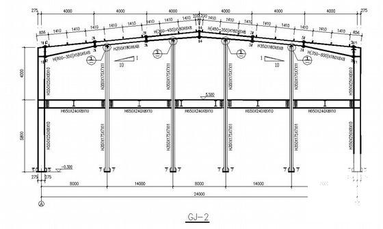 24米垮钢结构厂房结构CAD施工图纸（原创双层独立基础）(建筑平面图) - 1