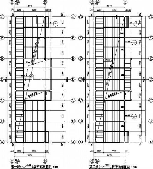 门式刚架加局部3层钢框架厂房结构CAD施工图纸(平面布置图) - 3