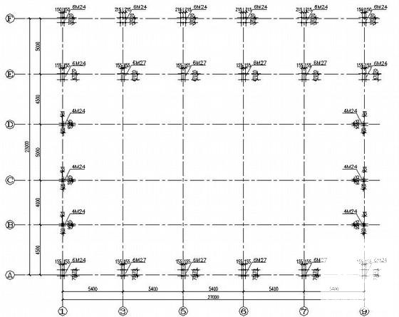 23米局部2层带附跨门式刚架厂房结构CAD施工图纸 - 2