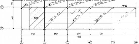 23米局部2层带附跨门式刚架厂房结构CAD施工图纸 - 3