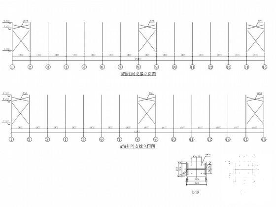 24米跨门式刚架结构煤矿加工车间建筑结构CAD施工图纸（两台5T吊车） - 3