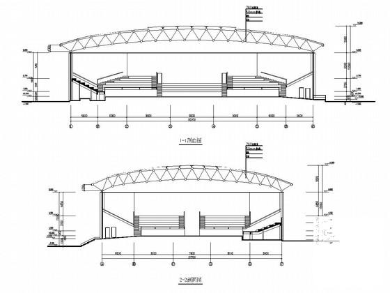 电业局网架结构球场结构CAD施工图纸（建筑图纸） - 2
