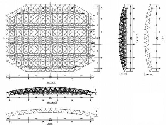 电业局网架结构球场结构CAD施工图纸（建筑图纸） - 3