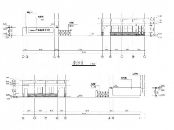 单层框架门卫室结构CAD施工图纸(建施)(基础平面图) - 1