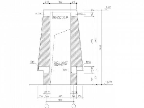 单层框架门卫室结构CAD施工图纸(建施)(基础平面图) - 4