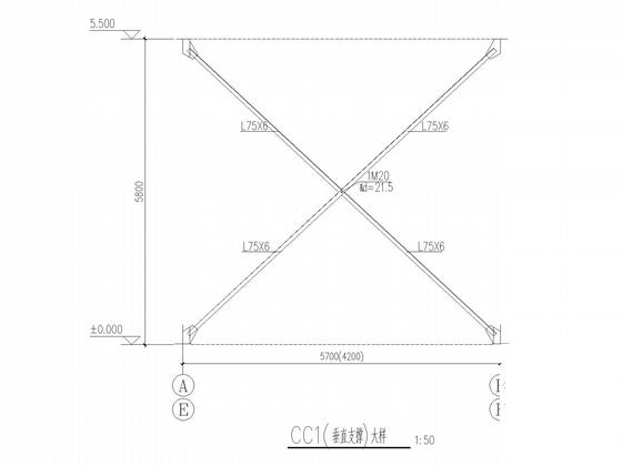 8度区17米跨门式刚架厂房结构CAD施工图纸（独立基础） - 4
