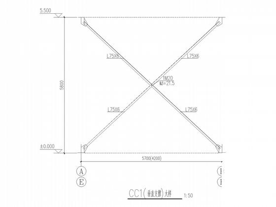 8度区17米跨门式刚架厂房结构CAD施工图纸（独立基础） - 4