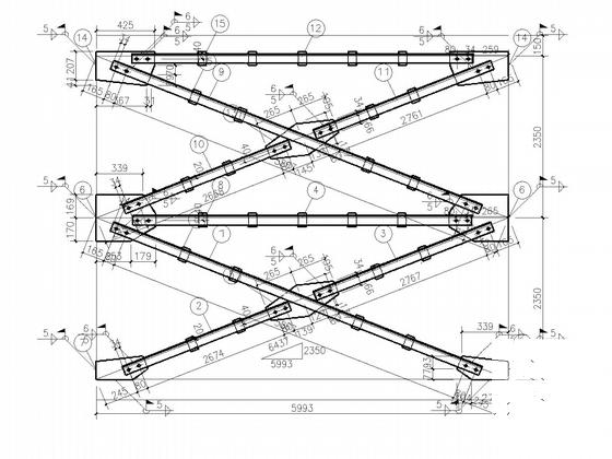 22米跨门式刚架带吊车厂房结构CAD施工图纸(平面布置图) - 5