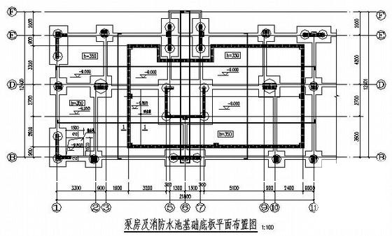 11层框架剪力墙住宅楼结构CAD施工图纸（条形基础）(平面布置图) - 3