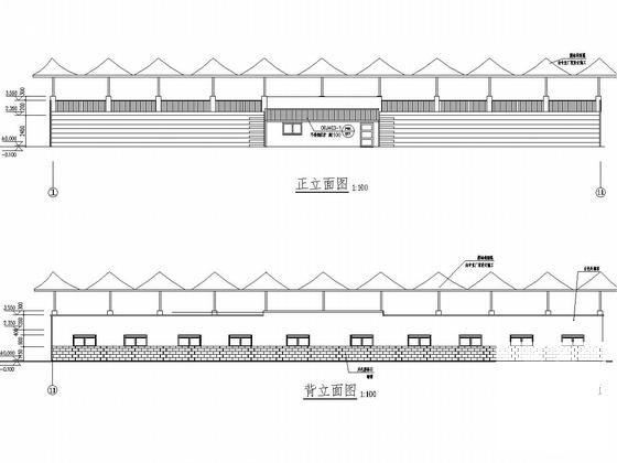 骨架支撑式膜结构看台遮阳膜及土建看台结构CAD施工图纸（建筑图纸）(排水总平面图) - 4