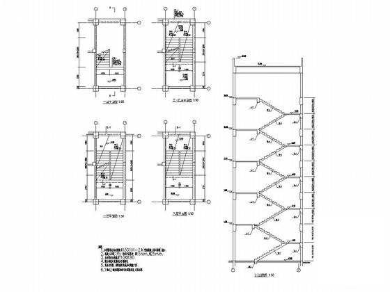 原框架结构标准厂房改建为6层框架结构办公楼改造加固结构CAD施工图纸 - 5