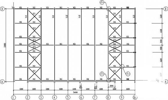 33米跨门式刚架厂房结构CAD施工图纸(基础详图) - 1