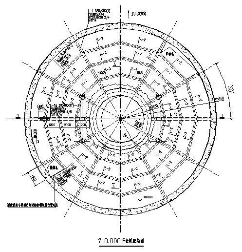 240米混凝土外筒烟囱结构CAD施工图纸(钢内筒) - 4