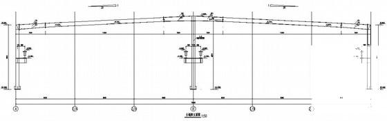 150X36米钢结构工业厂房结构CAD施工图纸(吊车梁)(基础平面图) - 2