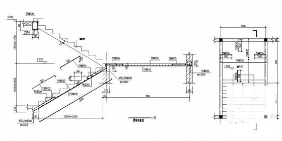 2层砖混结构小办公楼结构施工图纸（建筑施工CAD图纸坡屋顶）(基础平面图) - 4