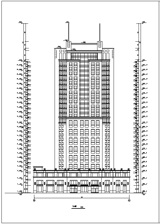 25层大型酒店建筑CAD施工图纸(钢筋混凝土结构) - 1