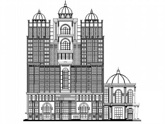 22层五星酒店建筑方案设计图纸(总平面图) - 1