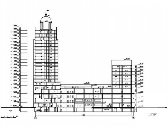 22层五星酒店建筑方案设计图纸(总平面图) - 2