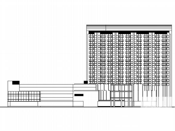 现代风格16层商务酒店设计方案设计CAD图纸 - 1