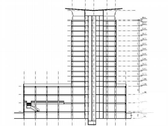 现代风格16层商务酒店设计方案设计CAD图纸 - 2