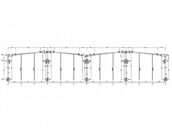 2X36米两联跨门式刚架厂房结构CAD施工图纸(屋盖支撑布置) - 1